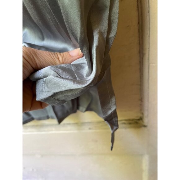 Uma Raquel Davidowicz Satin silver pewter pleated boatneck oversized tunic Small - Picture 10 of 14